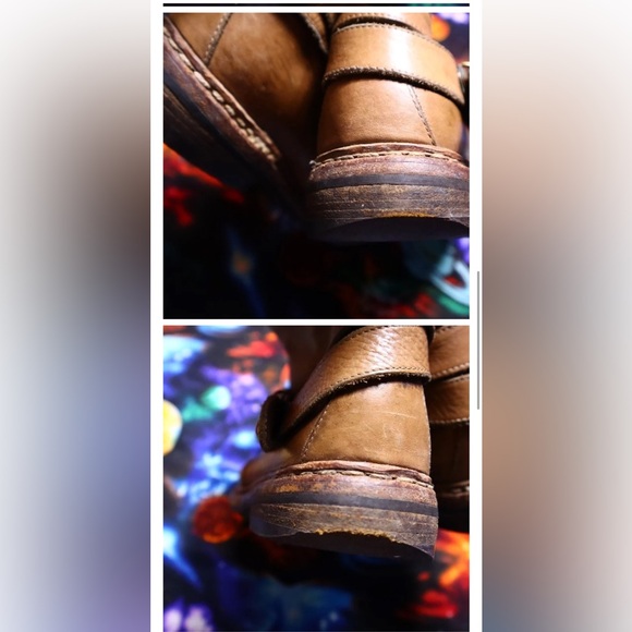 BURBERRY Grantville Moto Rugged British Tan Leather Buckle Booties - Picture 4 of 4